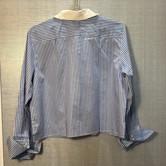 J crew Slight Cropped garçon shirt with pearl buttons in stripe Size 6 - Picture 4 of 15